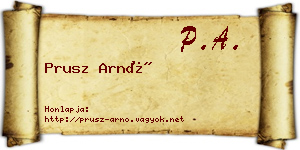 Prusz Arnó névjegykártya
